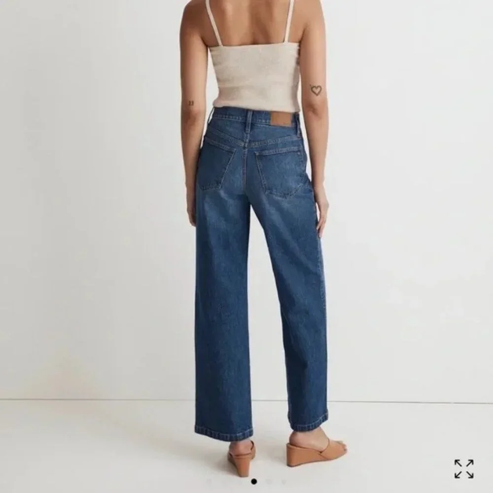 Madewell Perfect Vintage Wide-Leg Patch Pocket Jeans – Caronia Wash – Size 26 - Picture 2 of 14